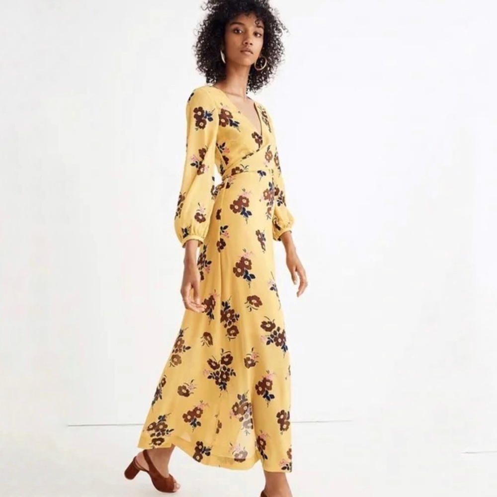 Madewell Wrap-Around Maxi Dress in Retro Bouquet Size 0 (generous fit)